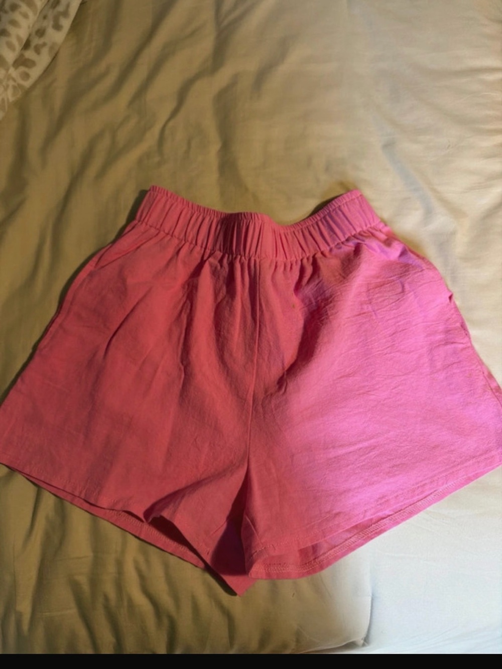 SHEIN Pink High Waist Elastic Shorts